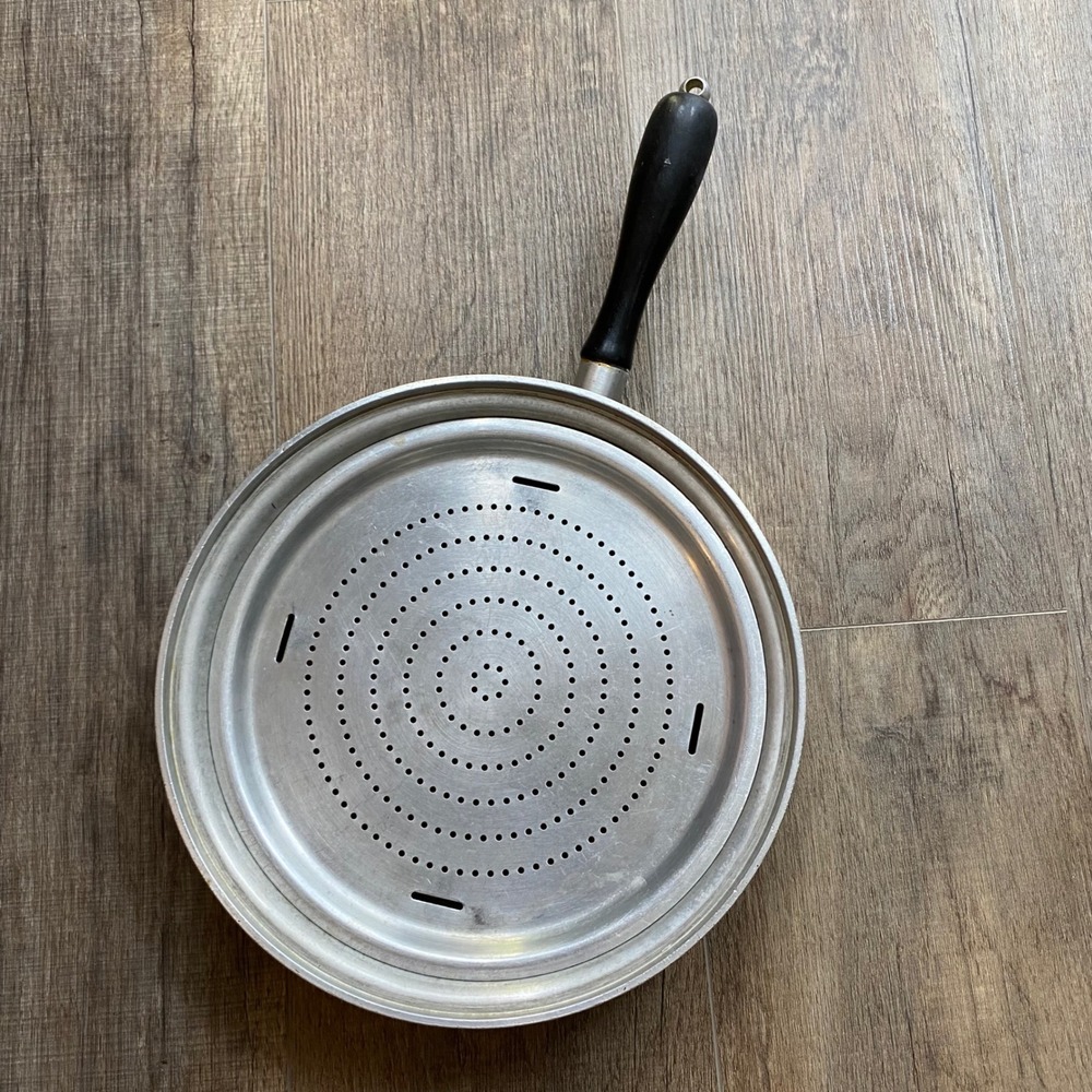 Vintage Kitchen Craft Aluminum Skillet with Perforated Steamer Insert USA Made